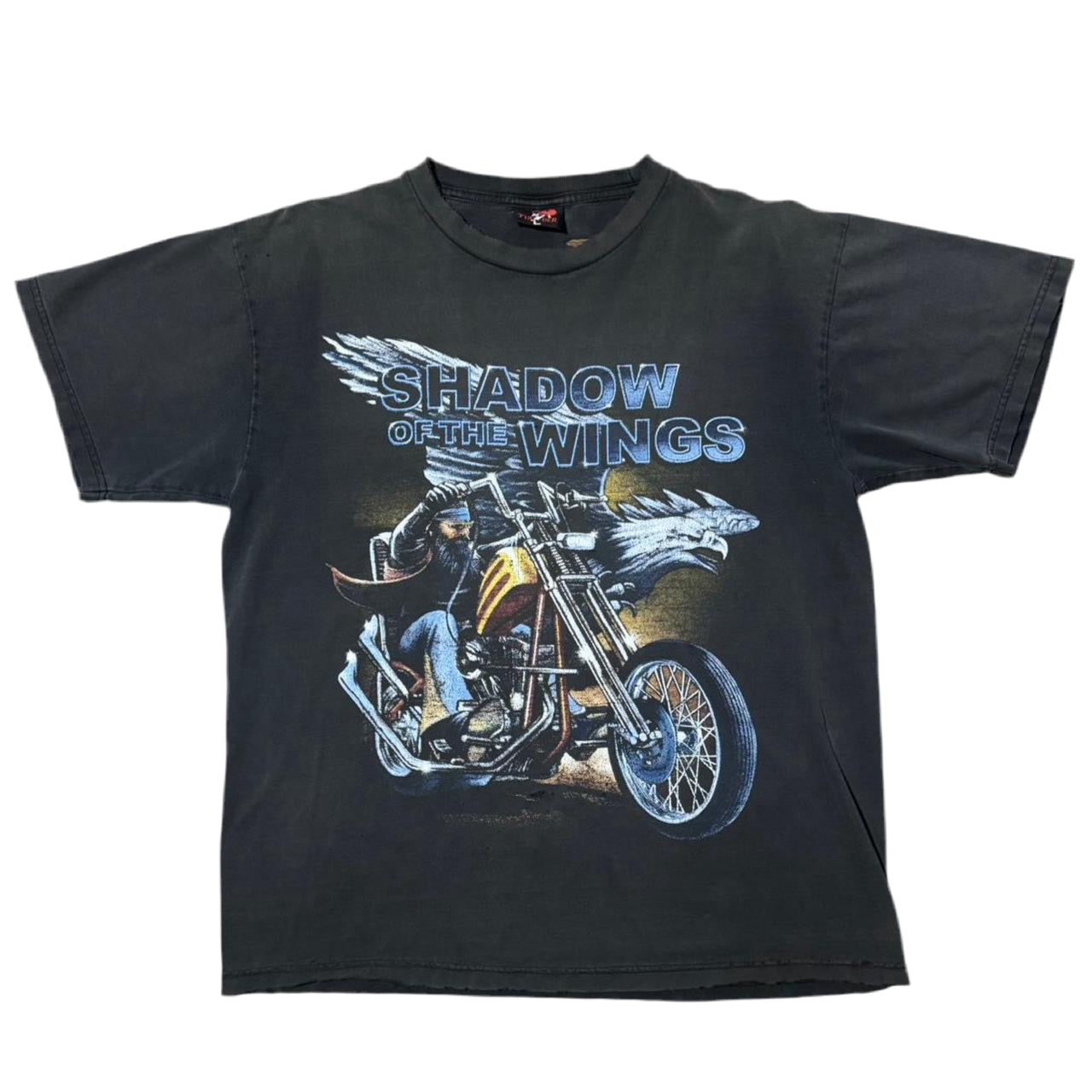90s Faded & Distressed Shadow of the Wings Biker Tee