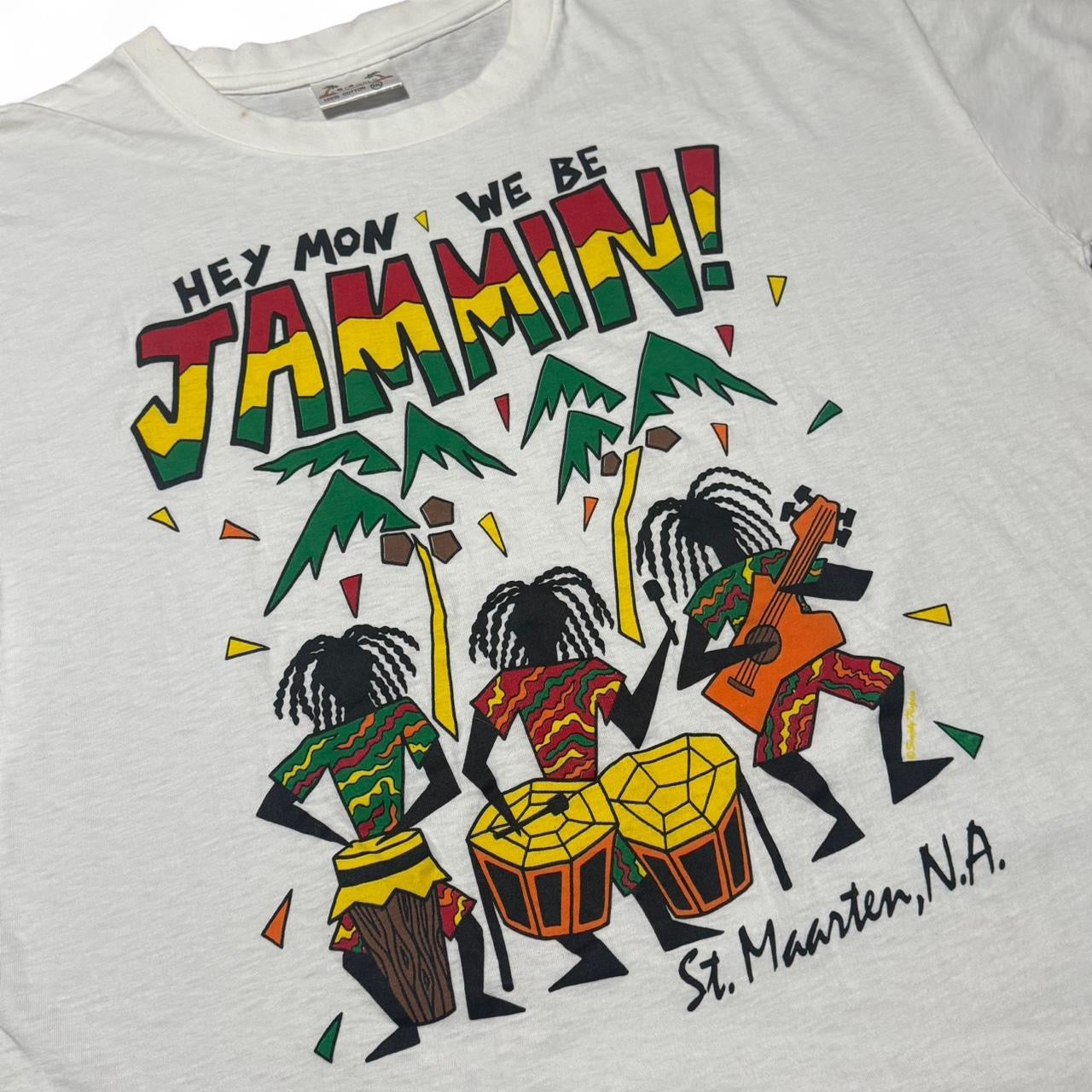 80s ‘Hey Mon We Be Jammin’ Reggae St. Maarten Souvenir Tee
