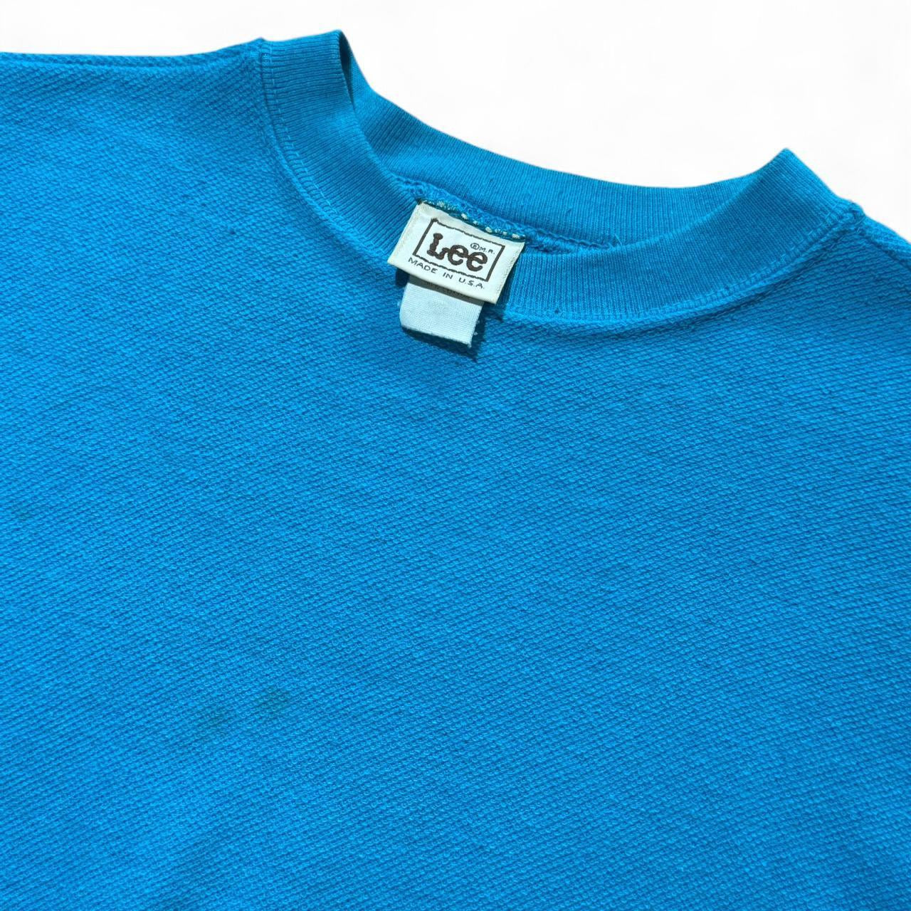 80s Lee Cotton Blend Teal Pullover Crewneck