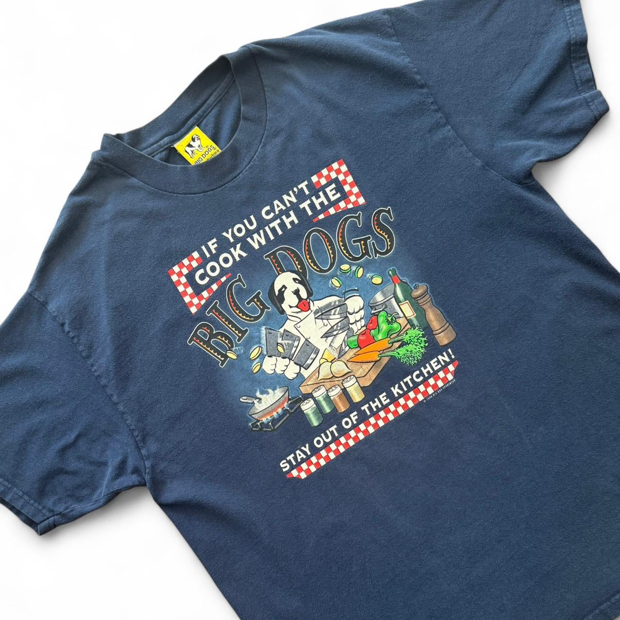 ‘98 Navy Blue Big Dogs Chefin’ it Up Tee
