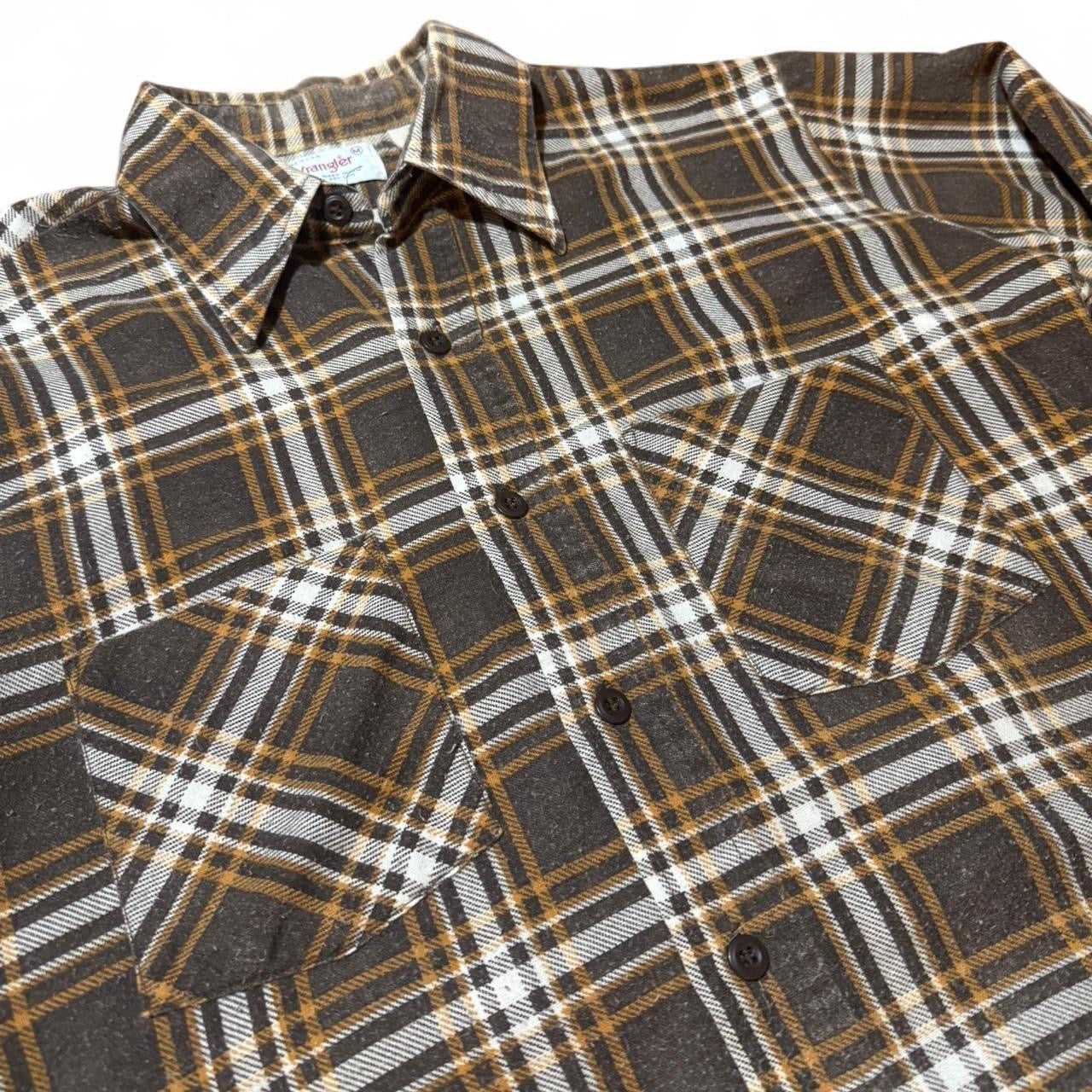 70s Wrangler Plaid Flannel Button Up