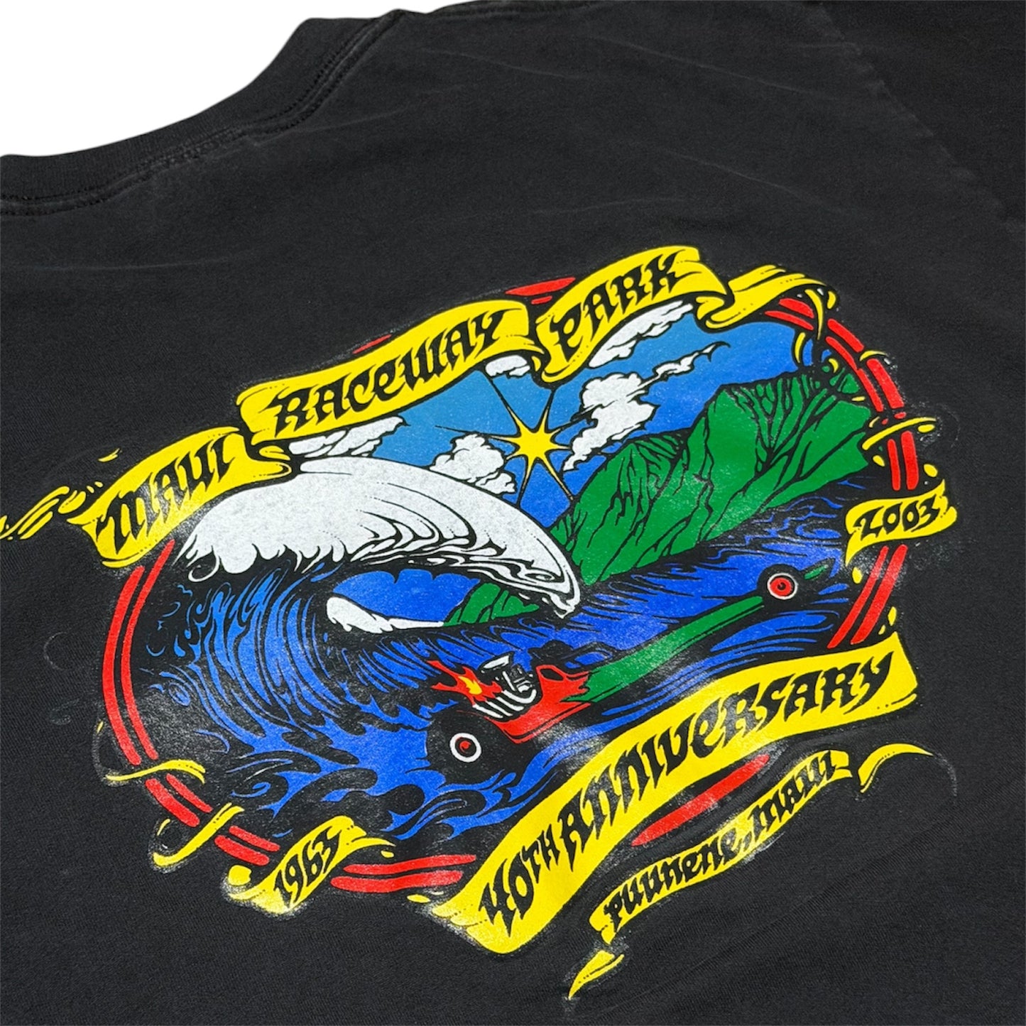 Y2K Maui Raceway Park NHRA 40th Anniversary Auto Cars Pocket T-Shirt