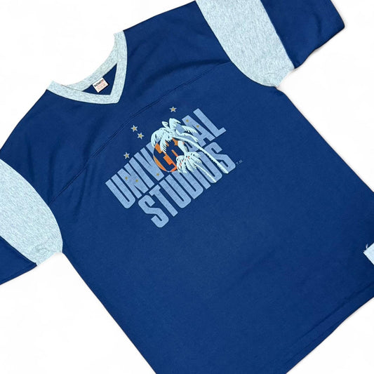 Vintage 80s Universal Studios Raglan V Neck Graphic Souvenir Ringer T-shirt