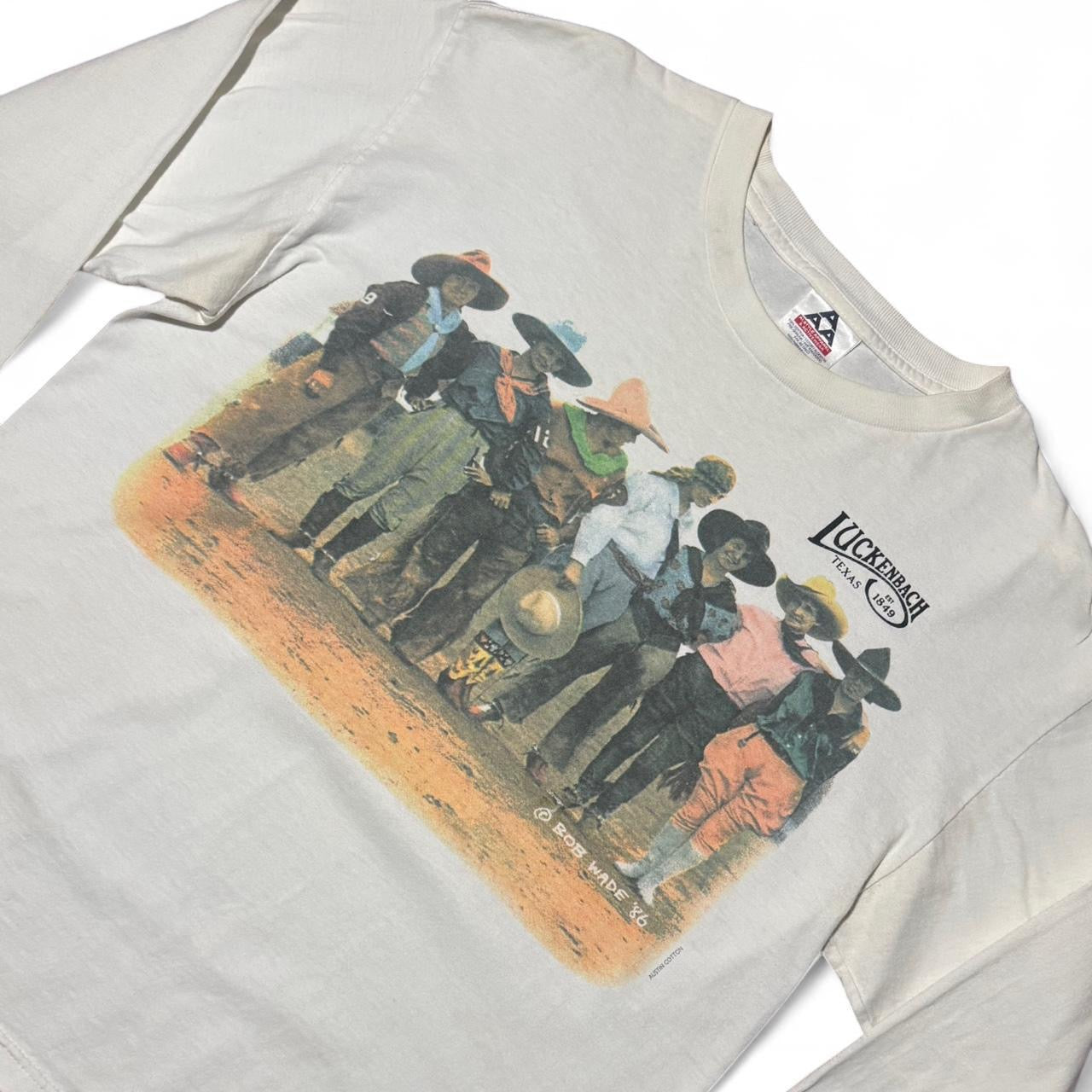 Luckenbach Texas Bob Wade ‘86 White Men Can’t Jump Cowgirls Shirt