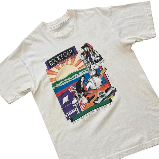 90s Rocky Gap Park USA Country Music Western Bluegrass Festival T-shirt