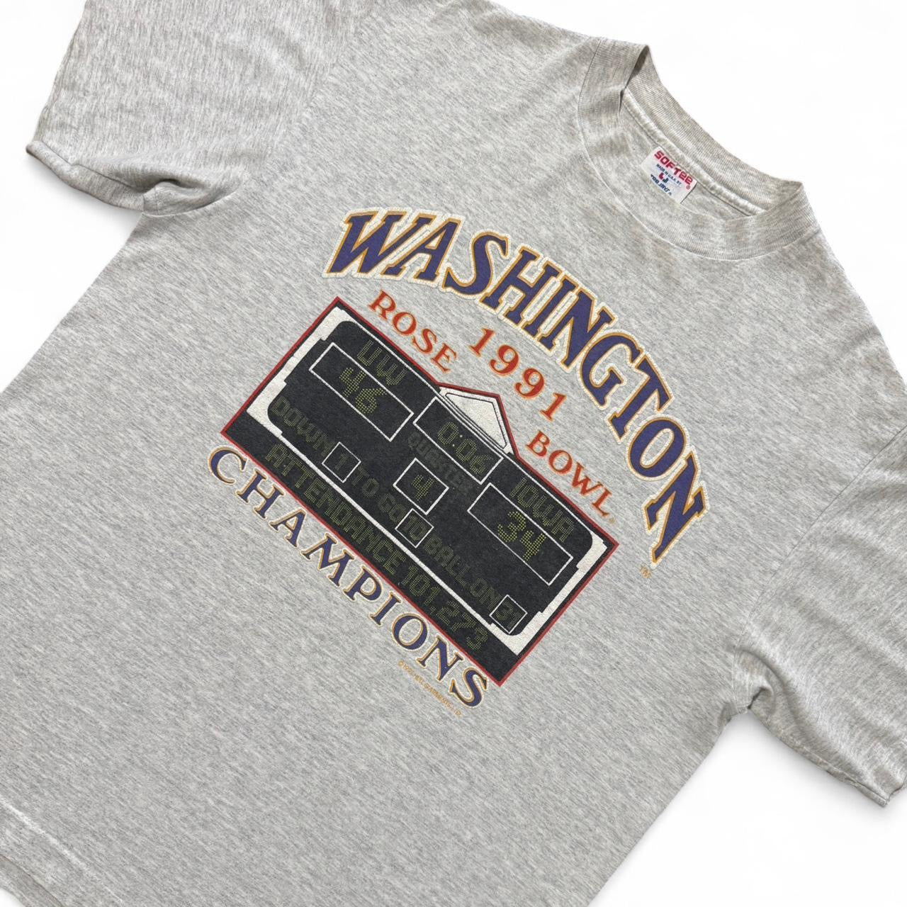 1991 Washington Huskies Vs Iowa Hawkeyes Rose Bowl NCAA Football Champions Tee