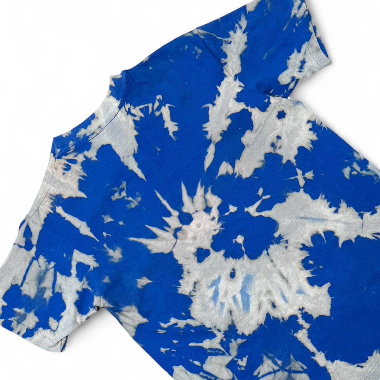 90s Blue Tie-Dye Horses Pony Embroidered Animal Retro Tee