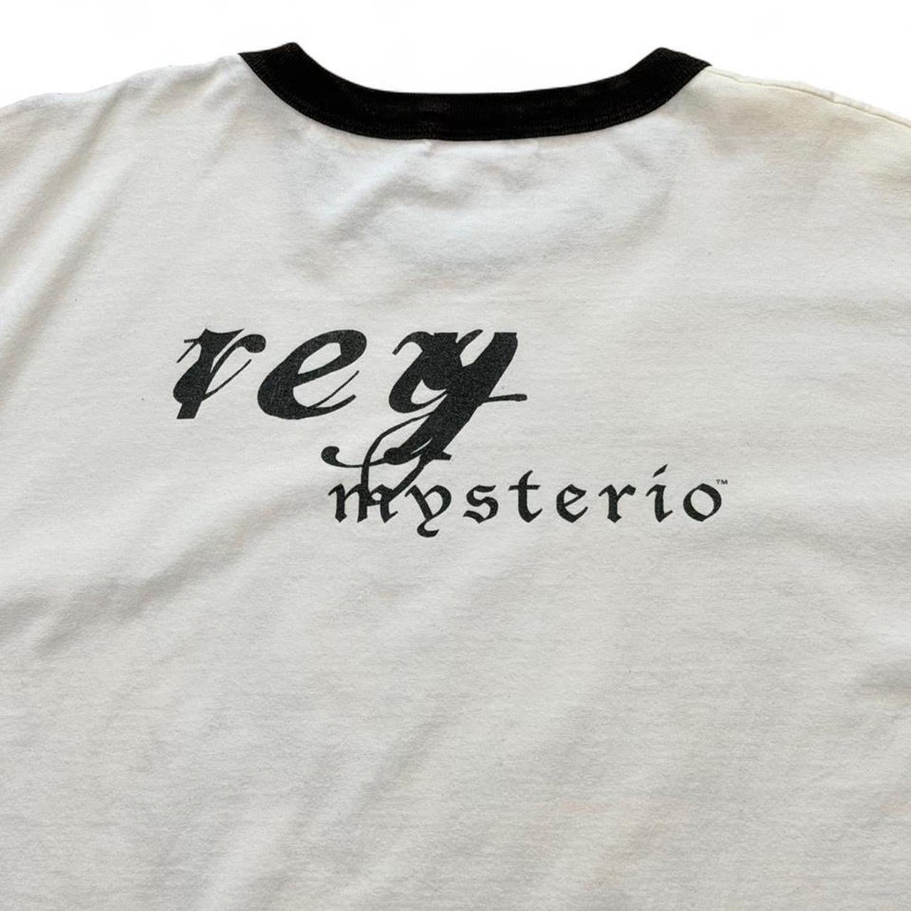 Vintage 90s WWE WCW Rey Mysterio Mask Wrestling Graphic Ringer T-shirt