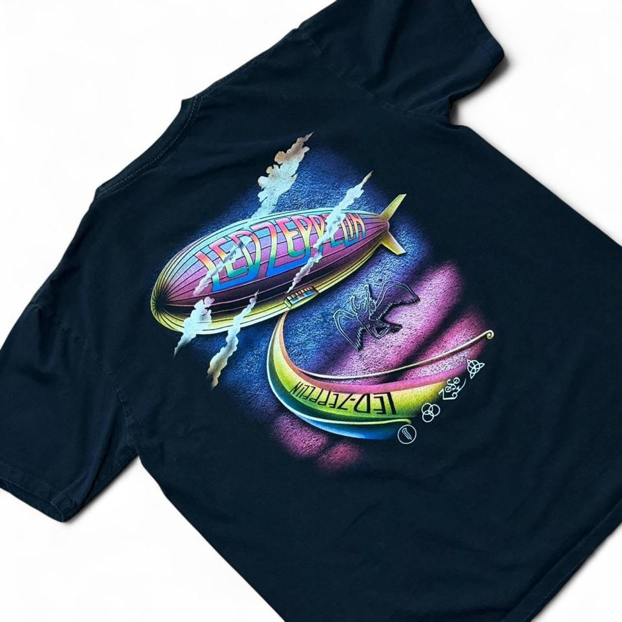 Y2K Led Zeppelin Blimp Icarus Swan Graphic Rock Band Music Merch T-Shirt