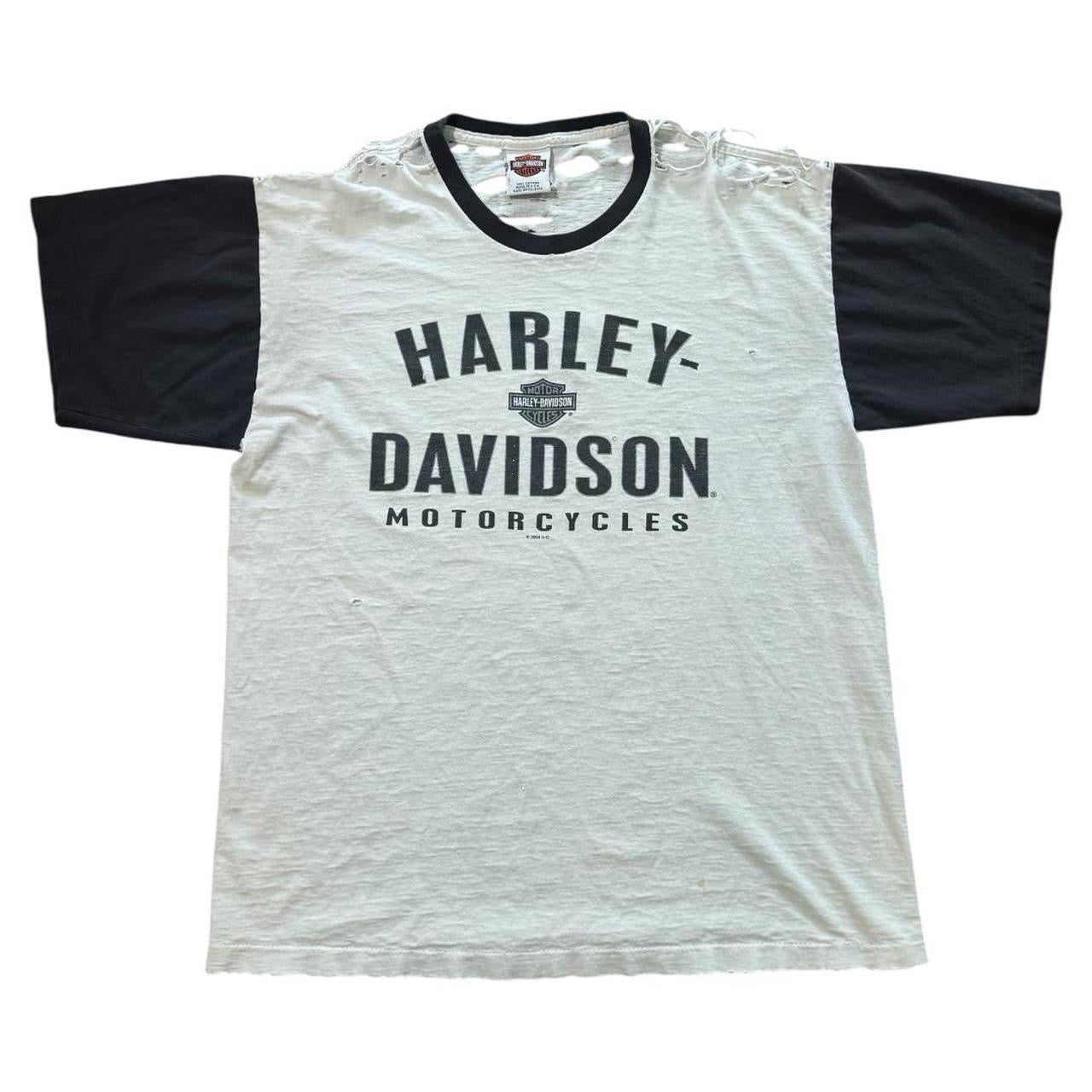 2004 Harley Davidson Tattered Swiss Cheese Tee