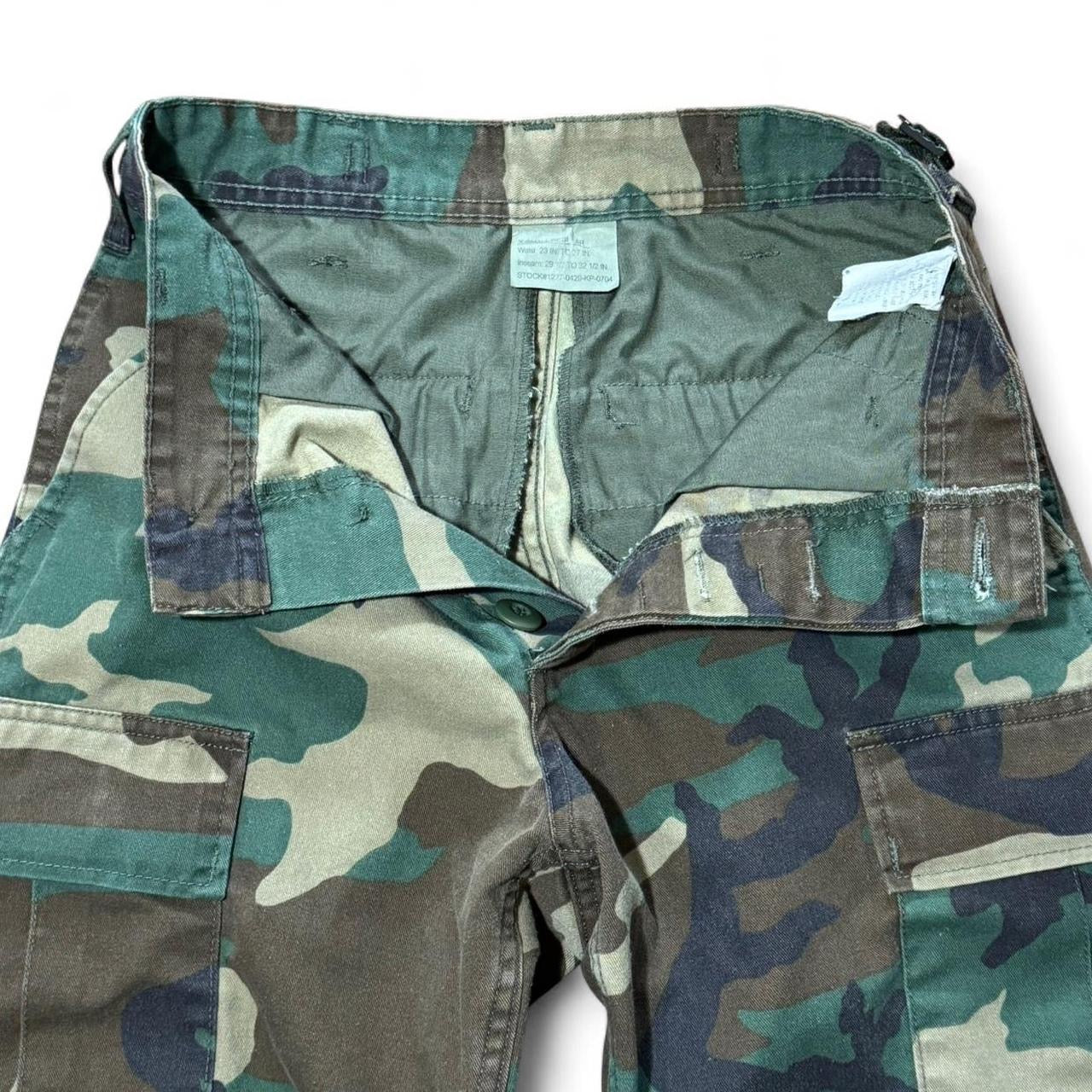Vintage Military Issue Green Camouflage Army Cargo Pants