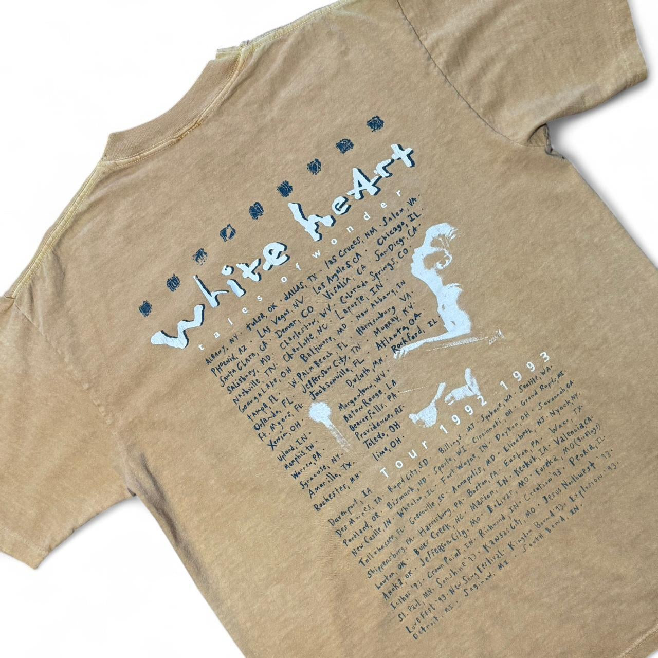 92-93 White Heart Light a Candle Autographed Rick Florian Christian Rock Band Tour Tee