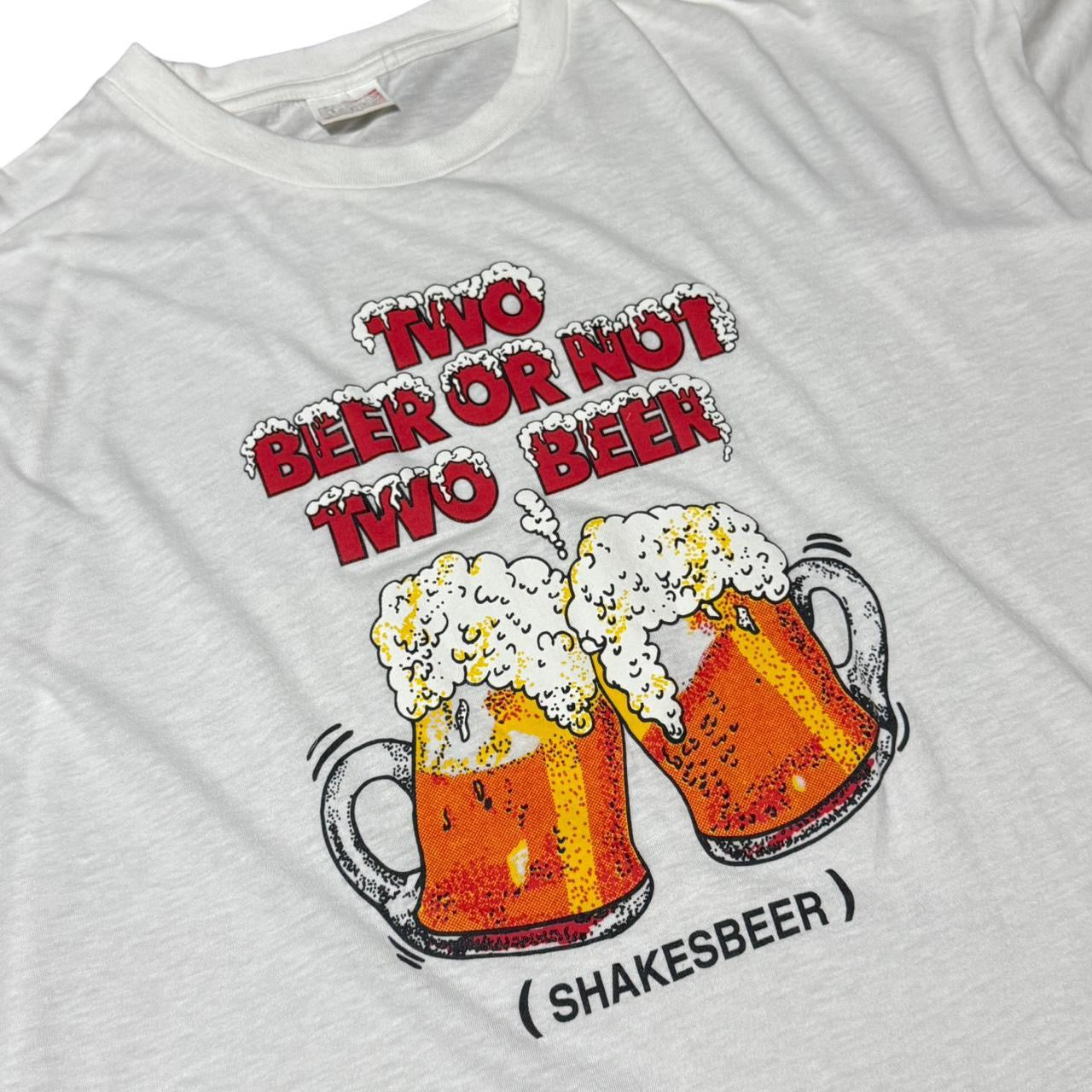 80s Two Beer Or Not Two Beer (Shakes Beer) Novelty Tee