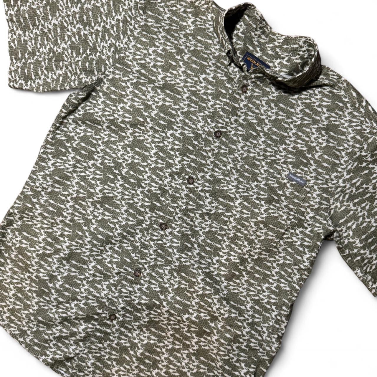 Woolrich Camo Print Button Up