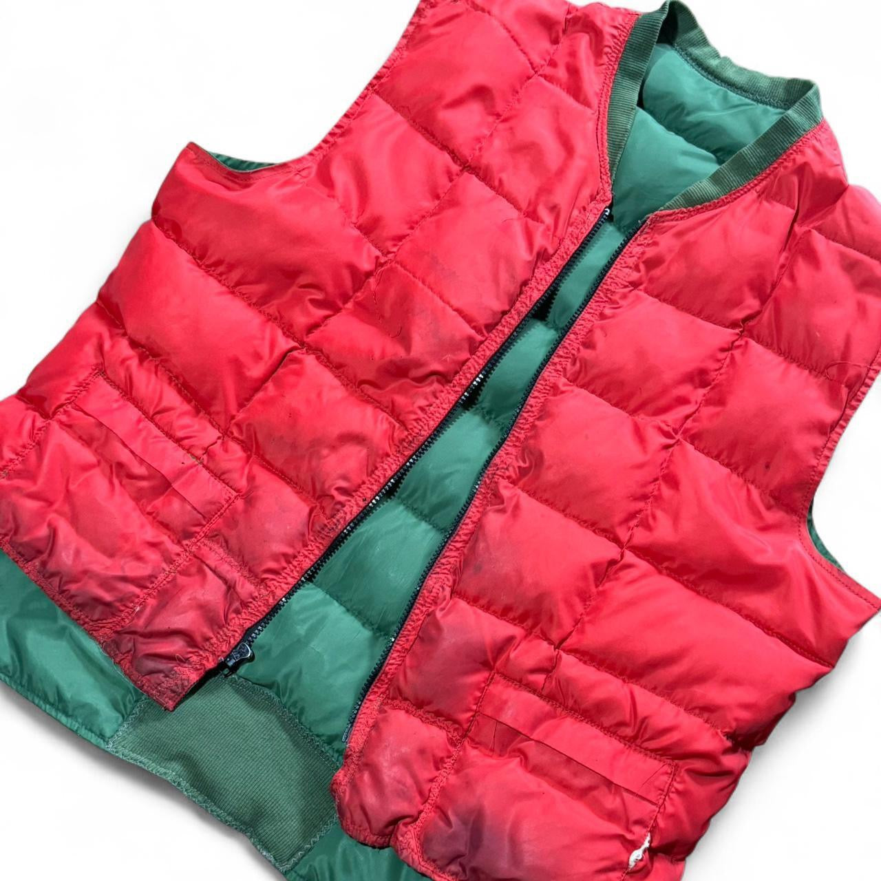 70s Reversible Red & Green Quilted Down Puffer Vest