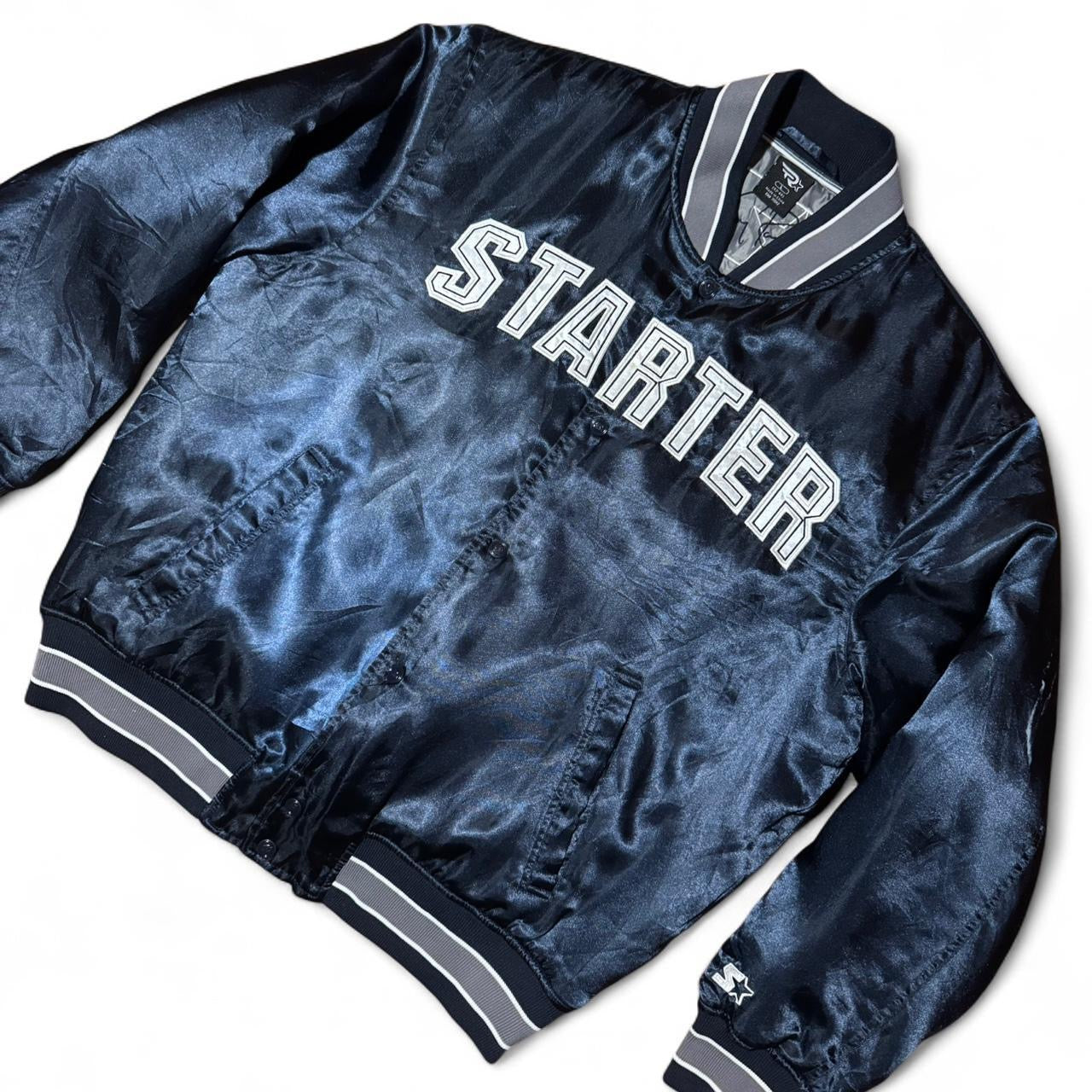 Y2K Tony Romo Dallas Cowboys Navy Blue Satin Starter Jacket