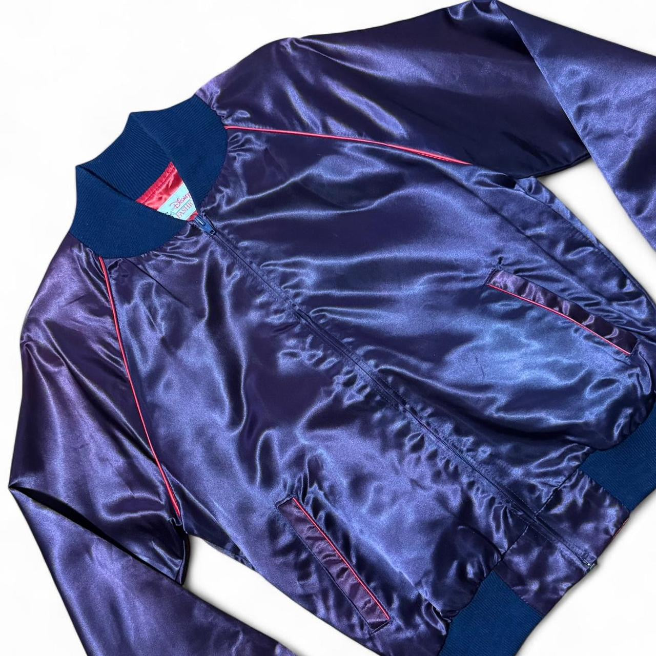 80s Disney Fantasia Mickey Mouse Satin Bomber Zip-Up Jacket