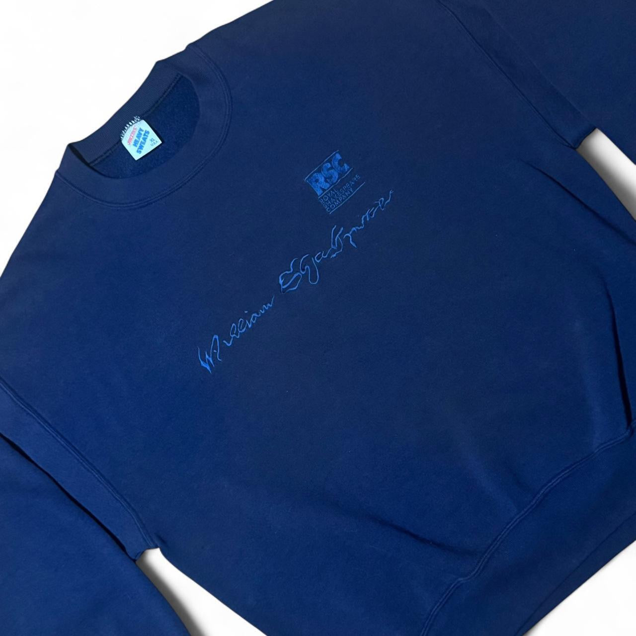 90s RSC William Shakespeare Navy Blue Embroidered Crew