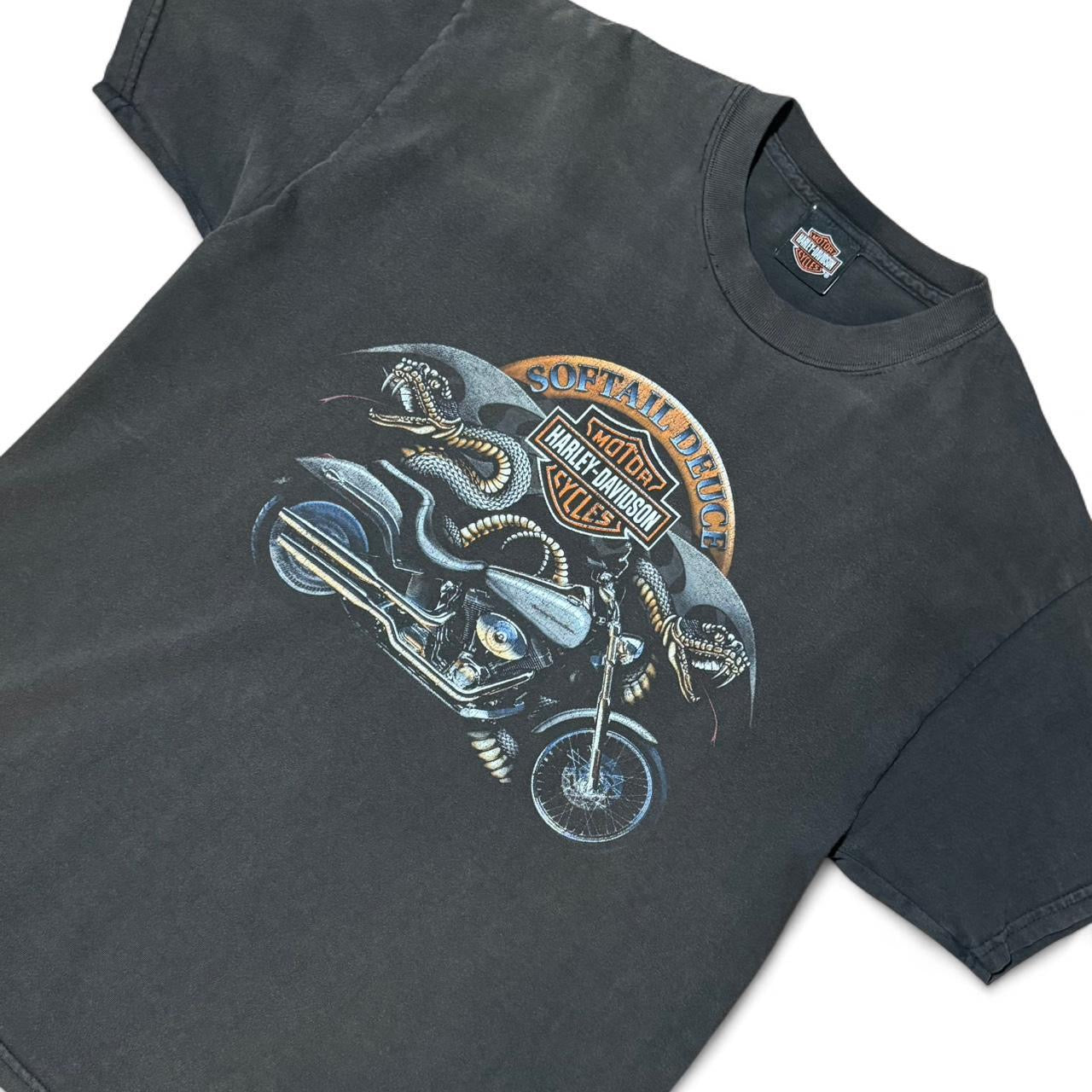 90s Faded Harley Davidson Snake Wisconsin Biker Tee