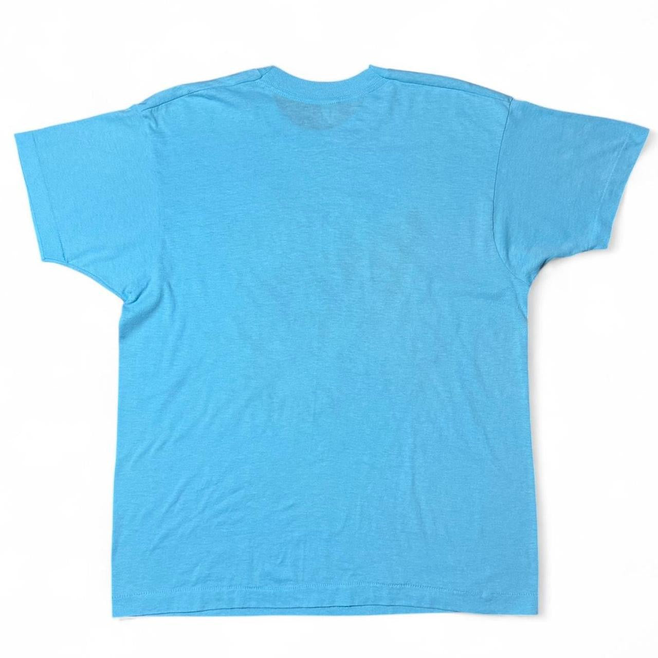 1989 Baby Blue Reno Nevada Don’t Worry, Be Happy Gambling Slots Machine Souvenir Tee