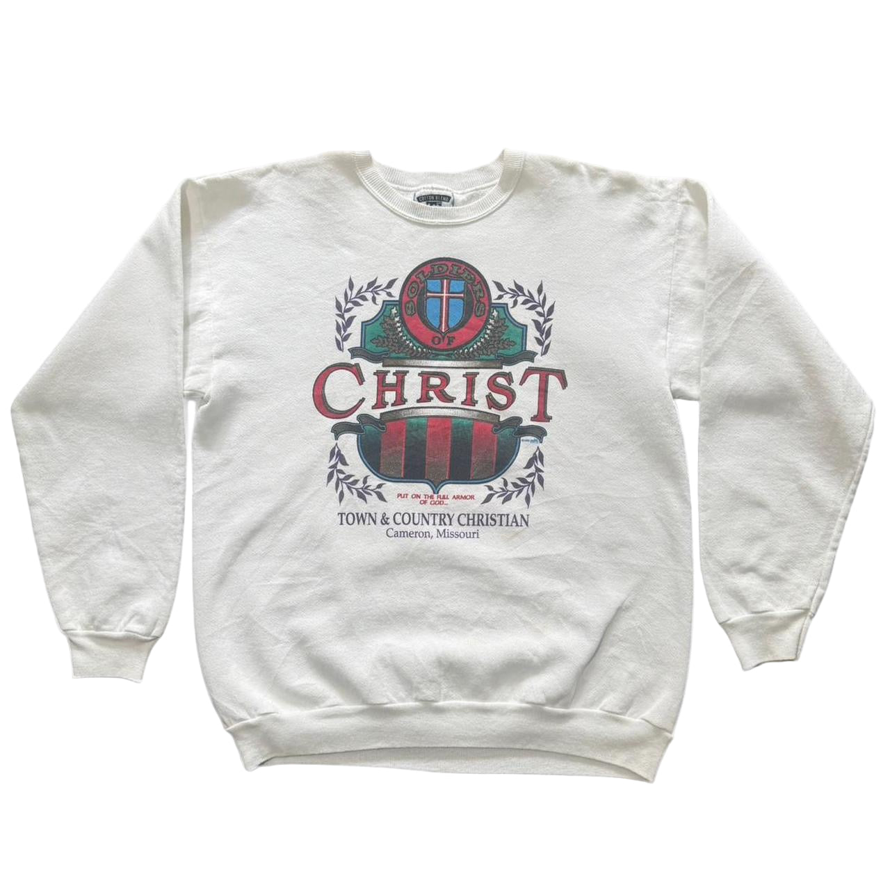 1992 Religious ‘Soldiers of Christ’ Christian Town & Country Crewneck