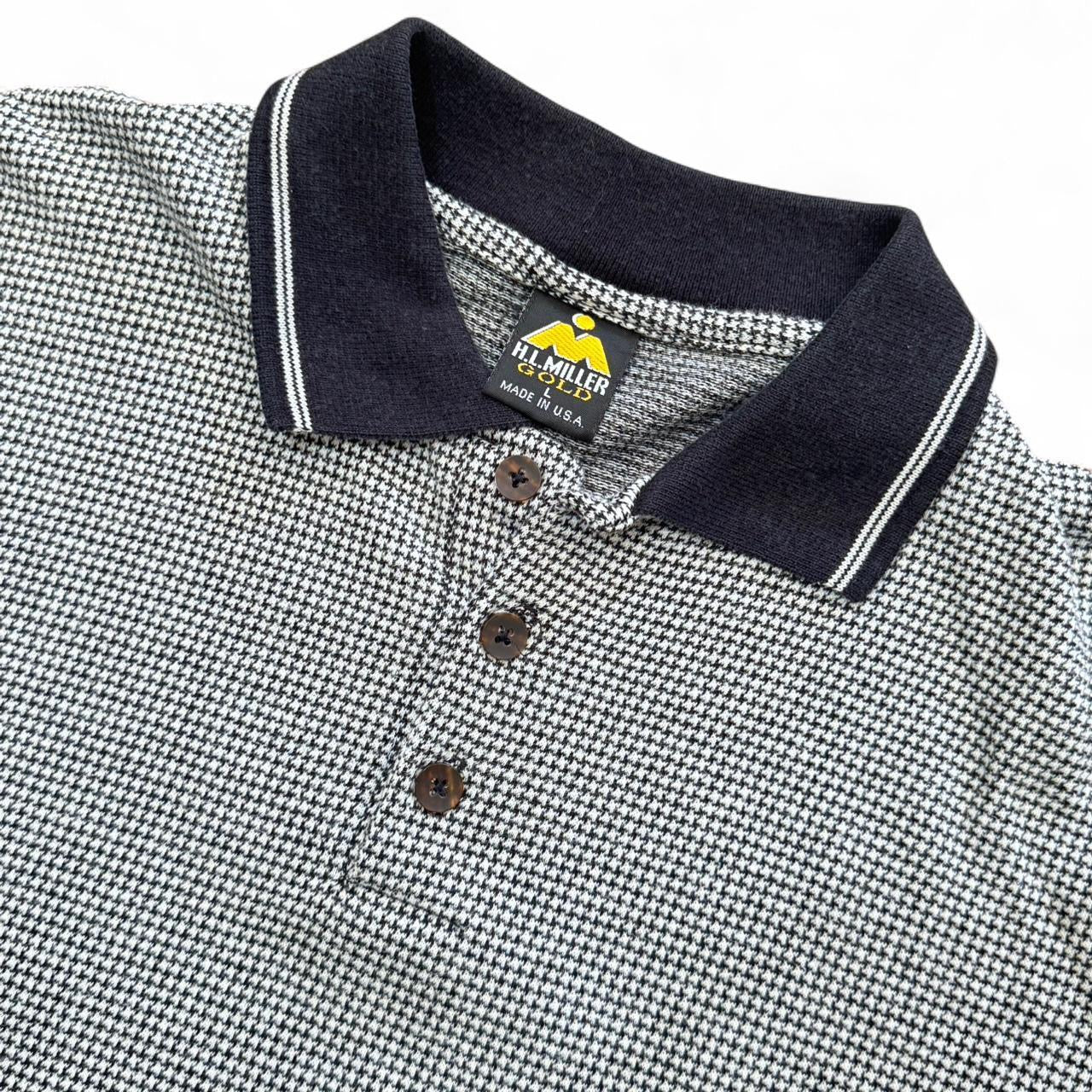 90s Houndstooth Polo Shirt