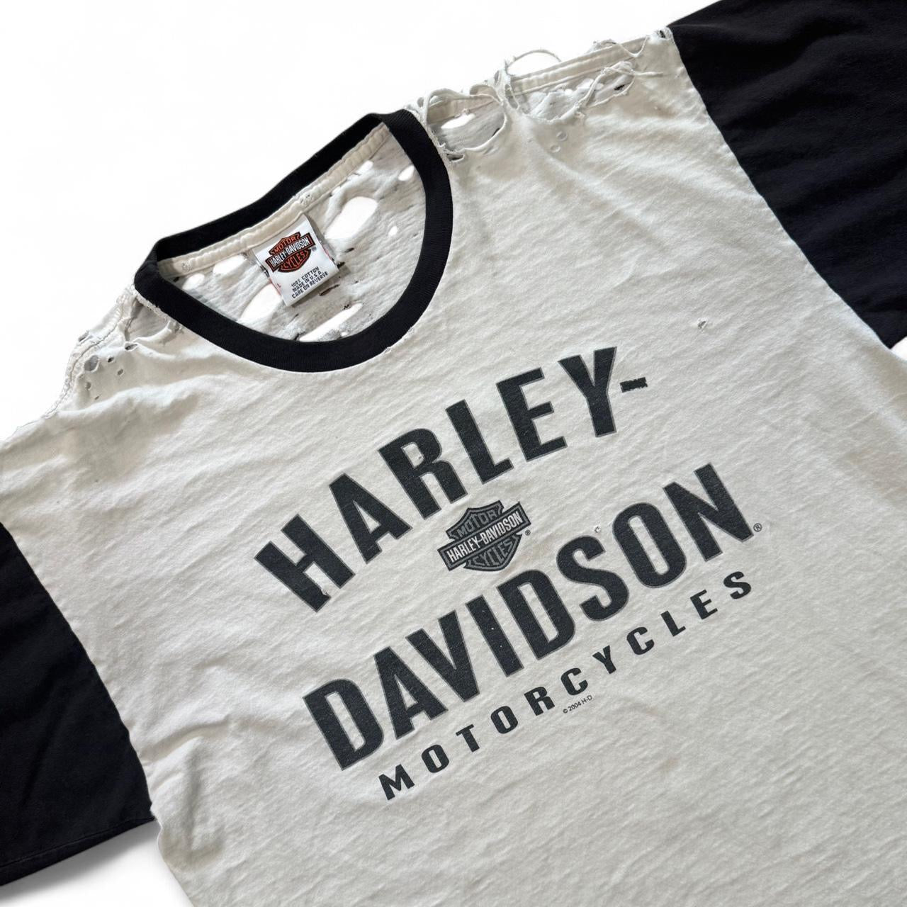 2004 Harley Davidson Tattered Swiss Cheese Tee