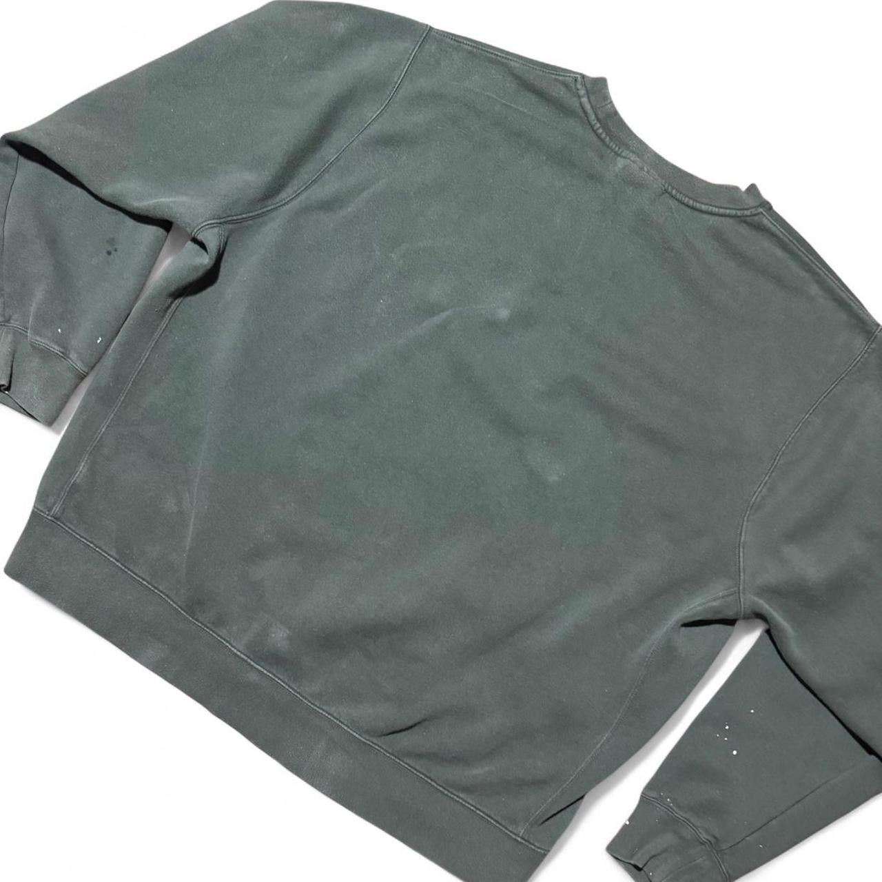 Distressed Green Nike Swoosh Crewneck