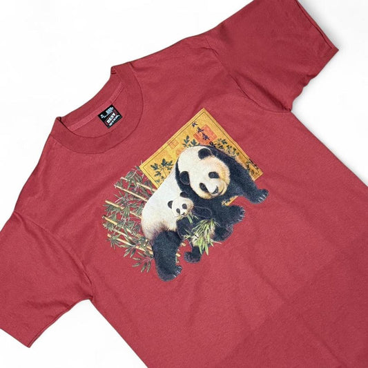 90s Cute Panda Bamboo Animal Nature Graphic Single Stitch T-Shirt
