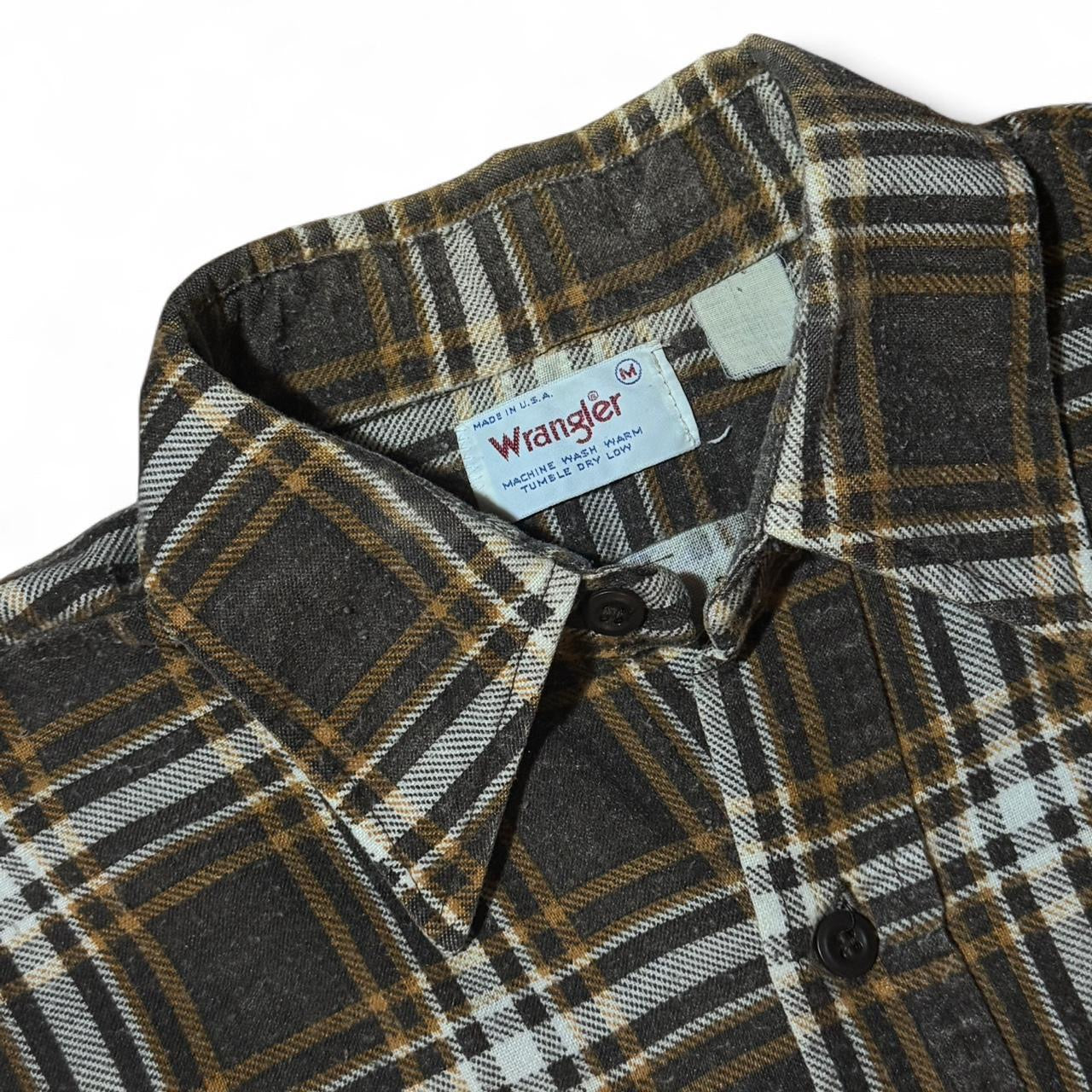 70s Wrangler Plaid Flannel Button Up