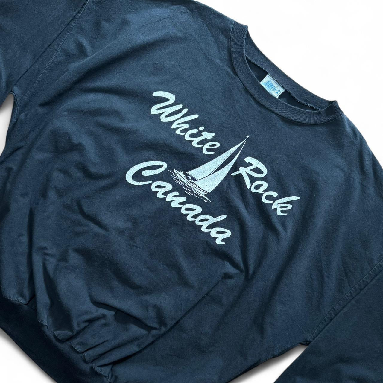 80s White Rock BC Lightweight Wind Breaker Crewneck