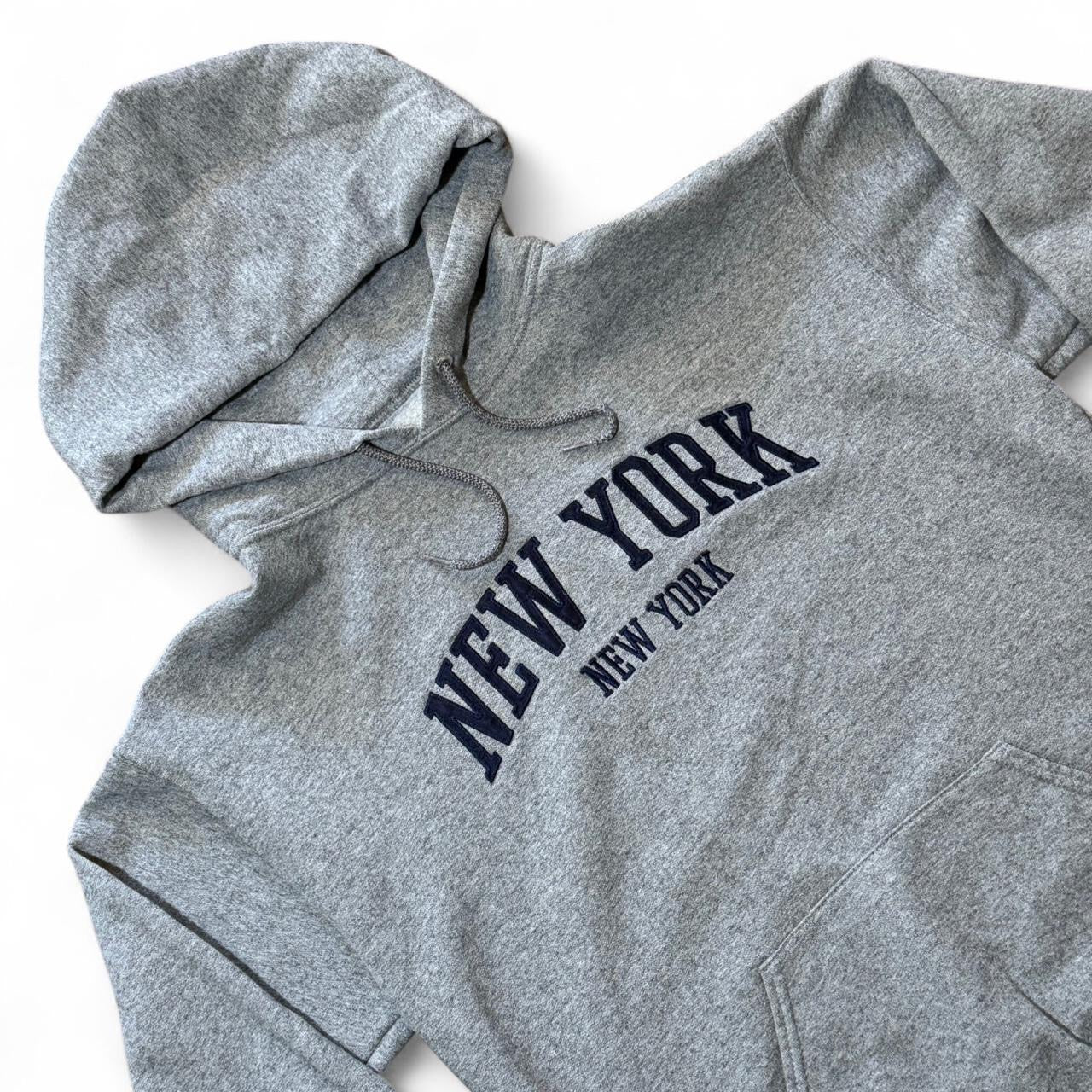 Heather Grey New York Embroidered Hoodie