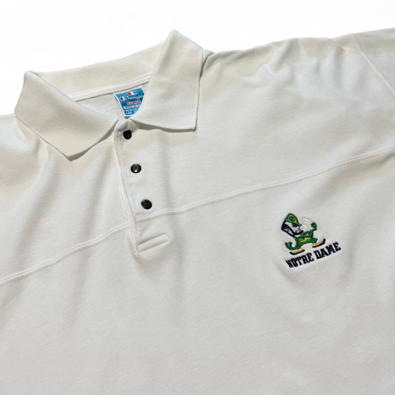 90s Champion Notre Damn White Polo