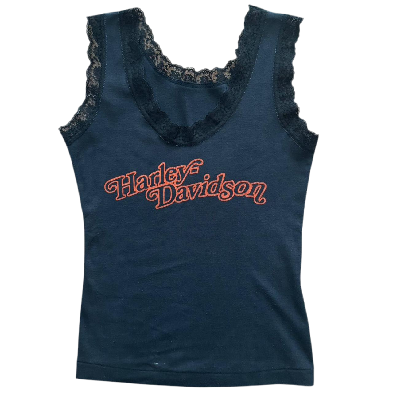 90s Harley Davidson Lace Hem Biker Motorcycle Tank Top