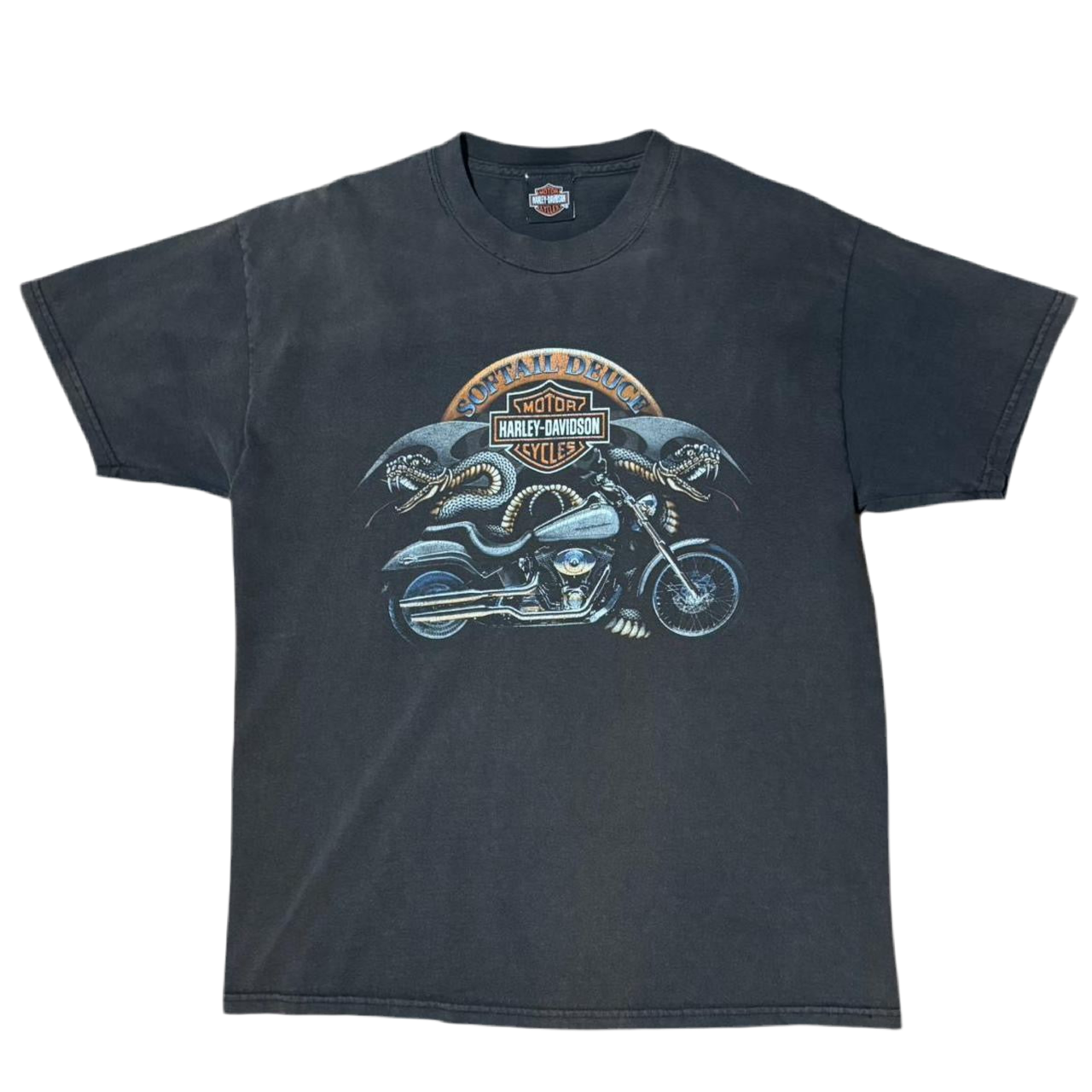 90s Faded Harley Davidson Snake Wisconsin Biker Tee