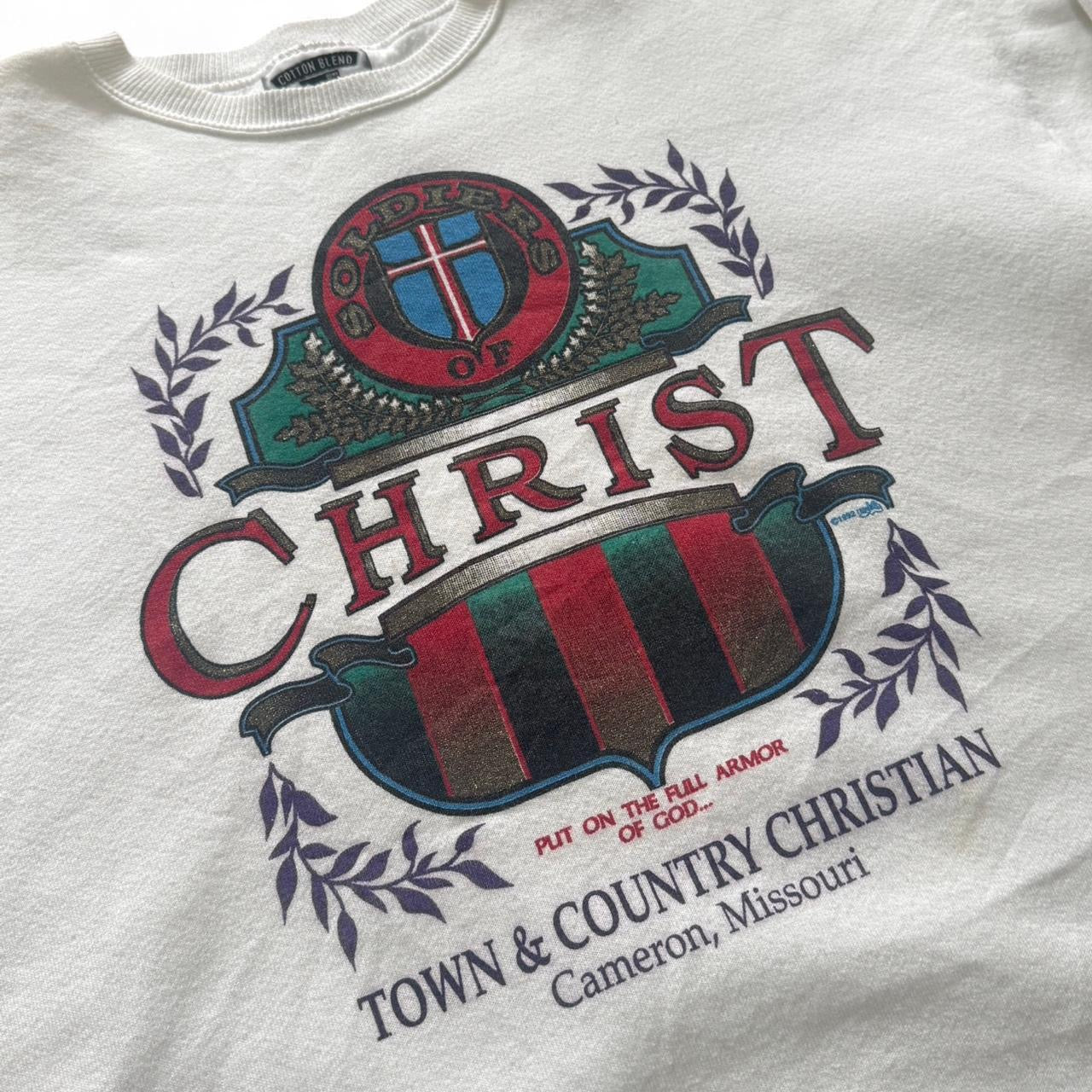 1992 Religious ‘Soldiers of Christ’ Christian Town & Country Crewneck