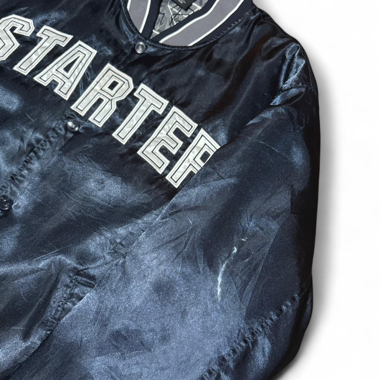Y2K Tony Romo Dallas Cowboys Navy Blue Satin Starter Jacket