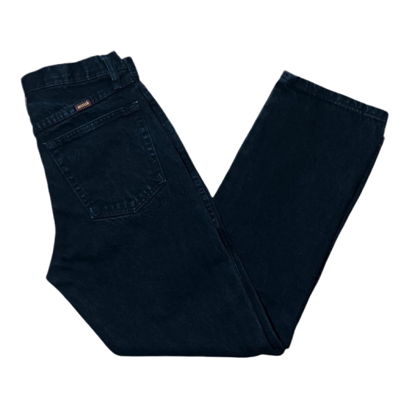 90s Black Rustler Denim Straight Leg Jeans