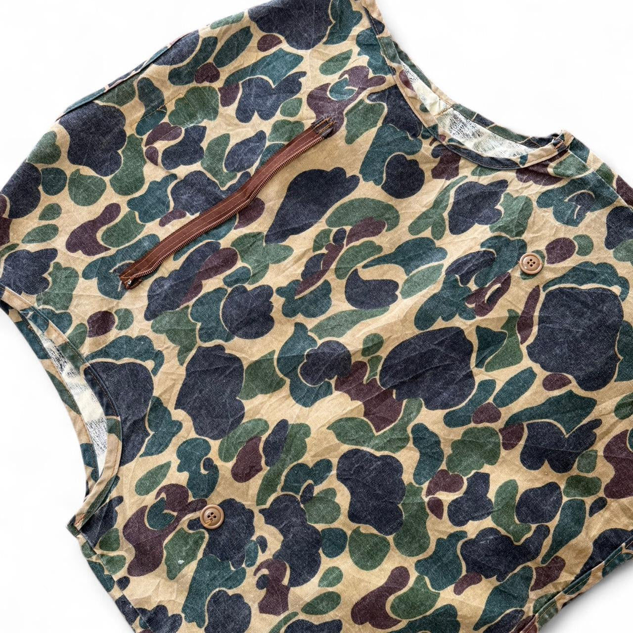 80s Camouflage American Field Lightweight Zip Up Hunting Vest