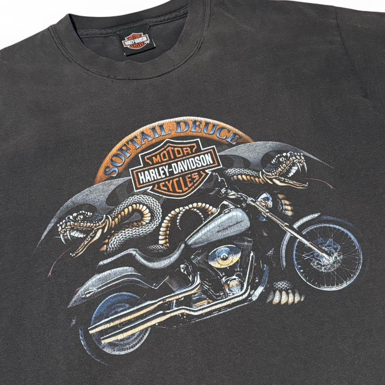 90s Faded Harley Davidson Snake Wisconsin Biker Tee