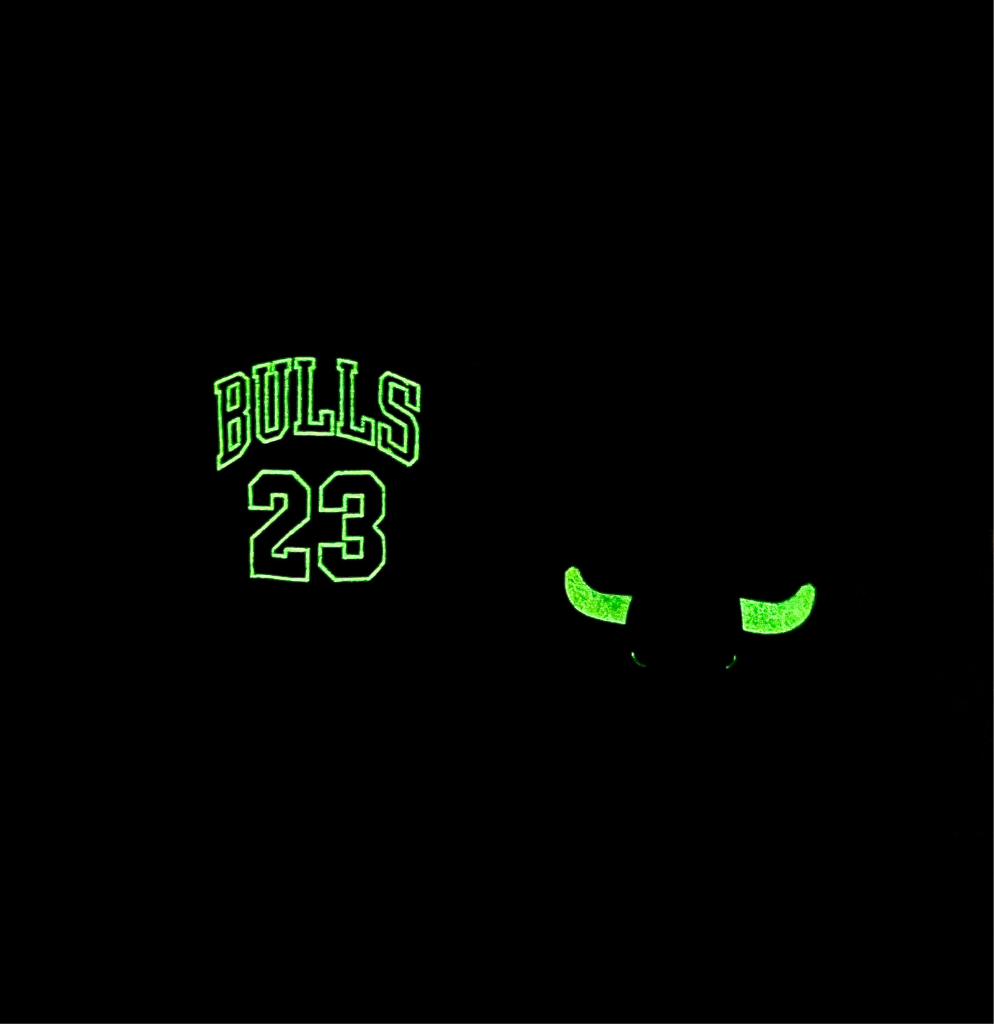 1990s Chicago Bulls Michael Jordan and Scottie Pippen NBA Glow in the Dark Basketball Retired Numbers Tee