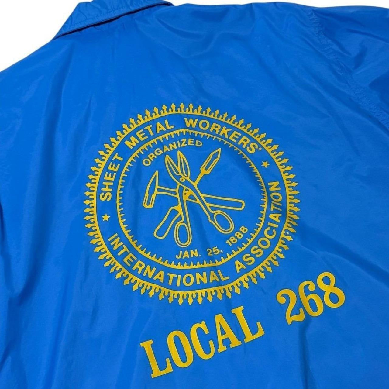 80s Sheet Metal Workers Local Union 268 Coaches Snap Button Nylon Jacket