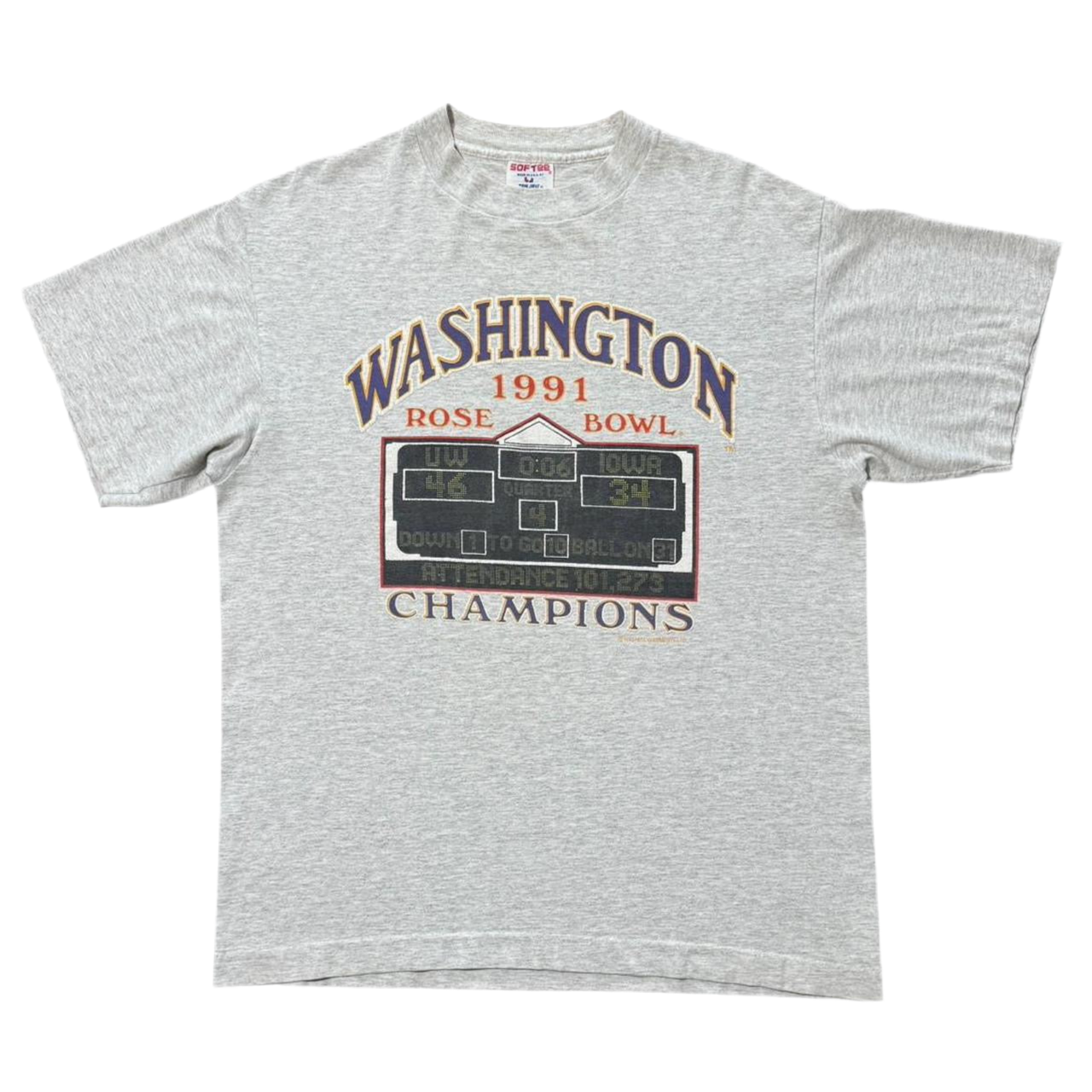 1991 Washington Huskies Vs Iowa Hawkeyes Rose Bowl NCAA Football Champions Tee