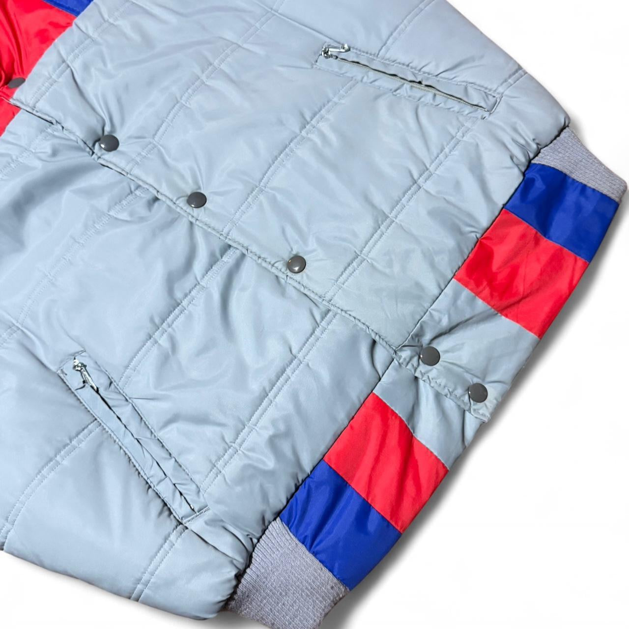 Vintage 80s Fortuna Colour Block Puffer Outdoor Button-Up Vest