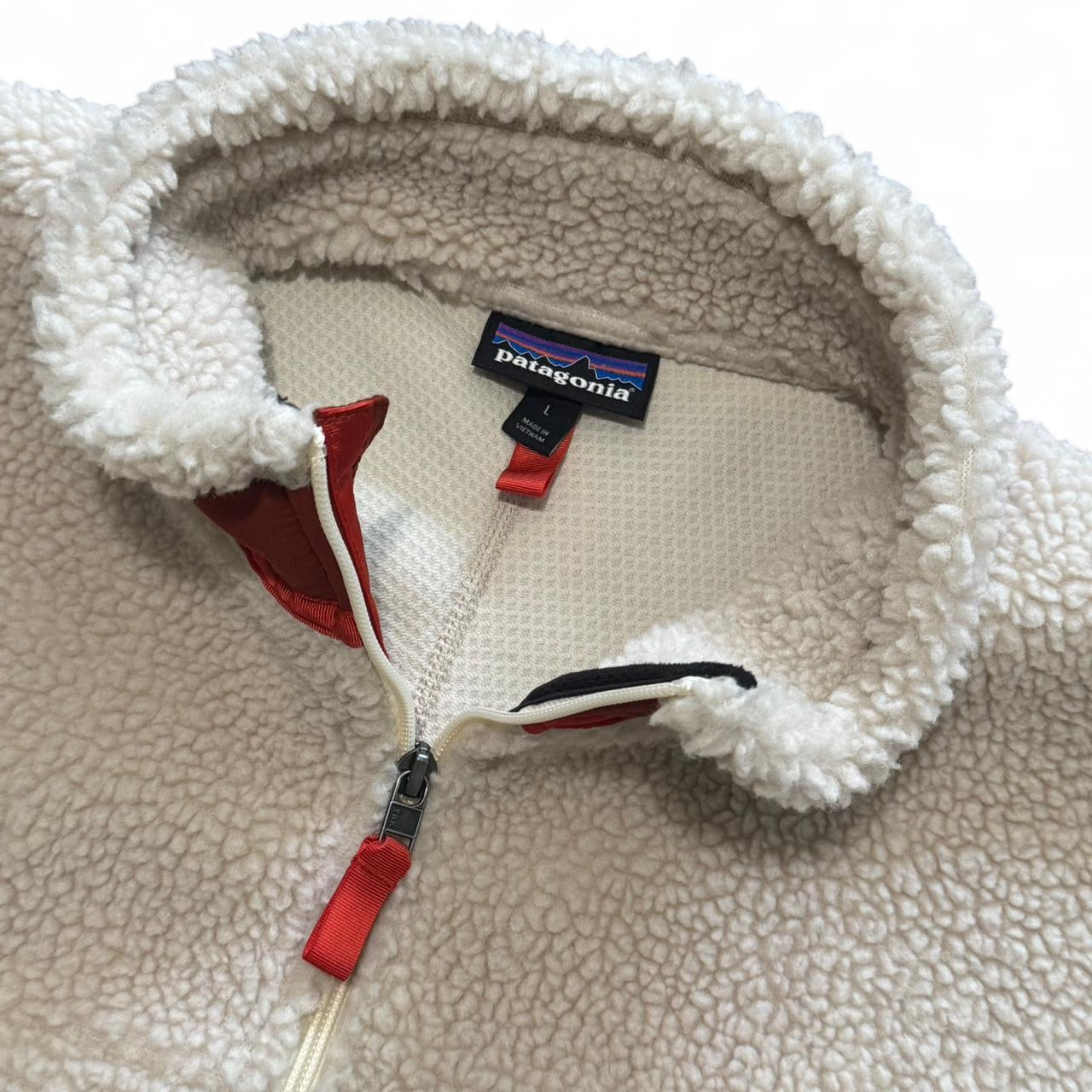 Cream/Red Patagonia Fleece Retro-X Jacket
