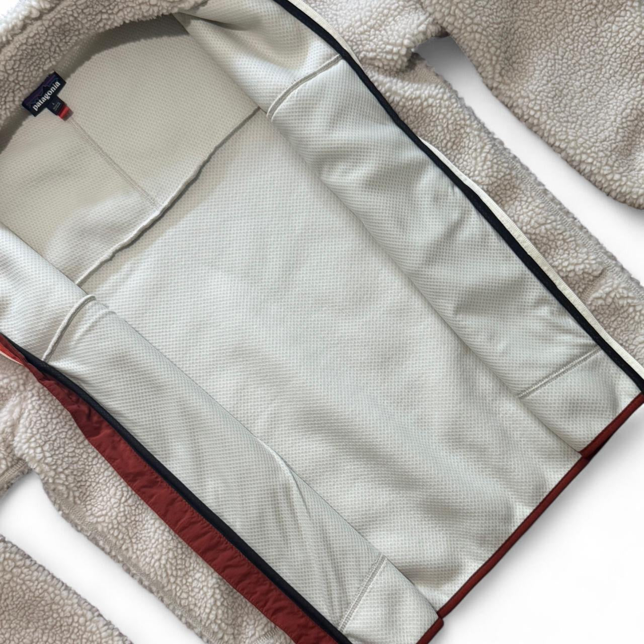 Cream/Red Patagonia Fleece Retro-X Jacket