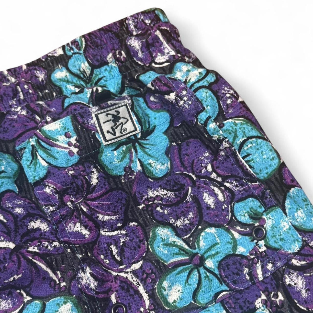 Vintage Ocean Pacific Hawaiian Floral Board Shorts
