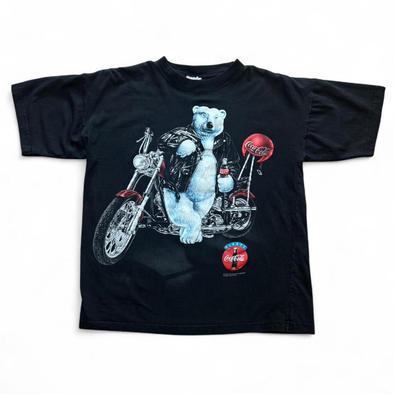 1997 Coca Cola Polar Bear Biker Tee