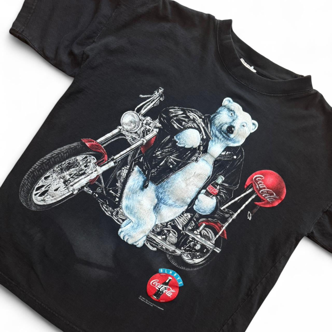 1997 Coca Cola Polar Bear Biker Tee