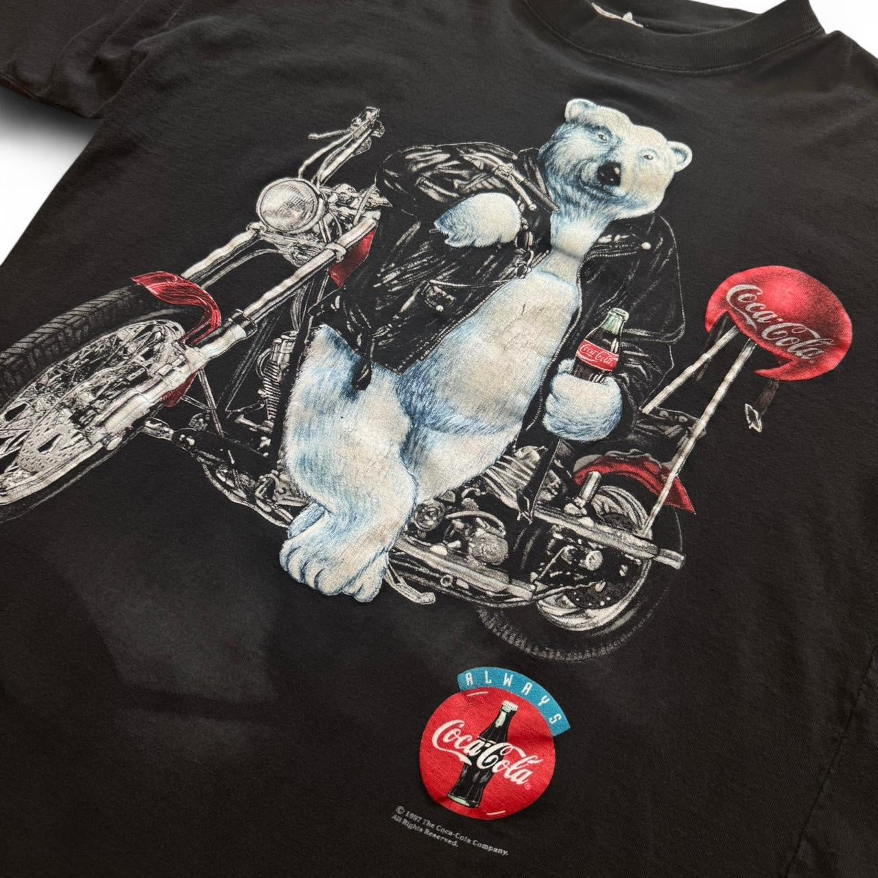 1997 Coca Cola Polar Bear Biker Tee